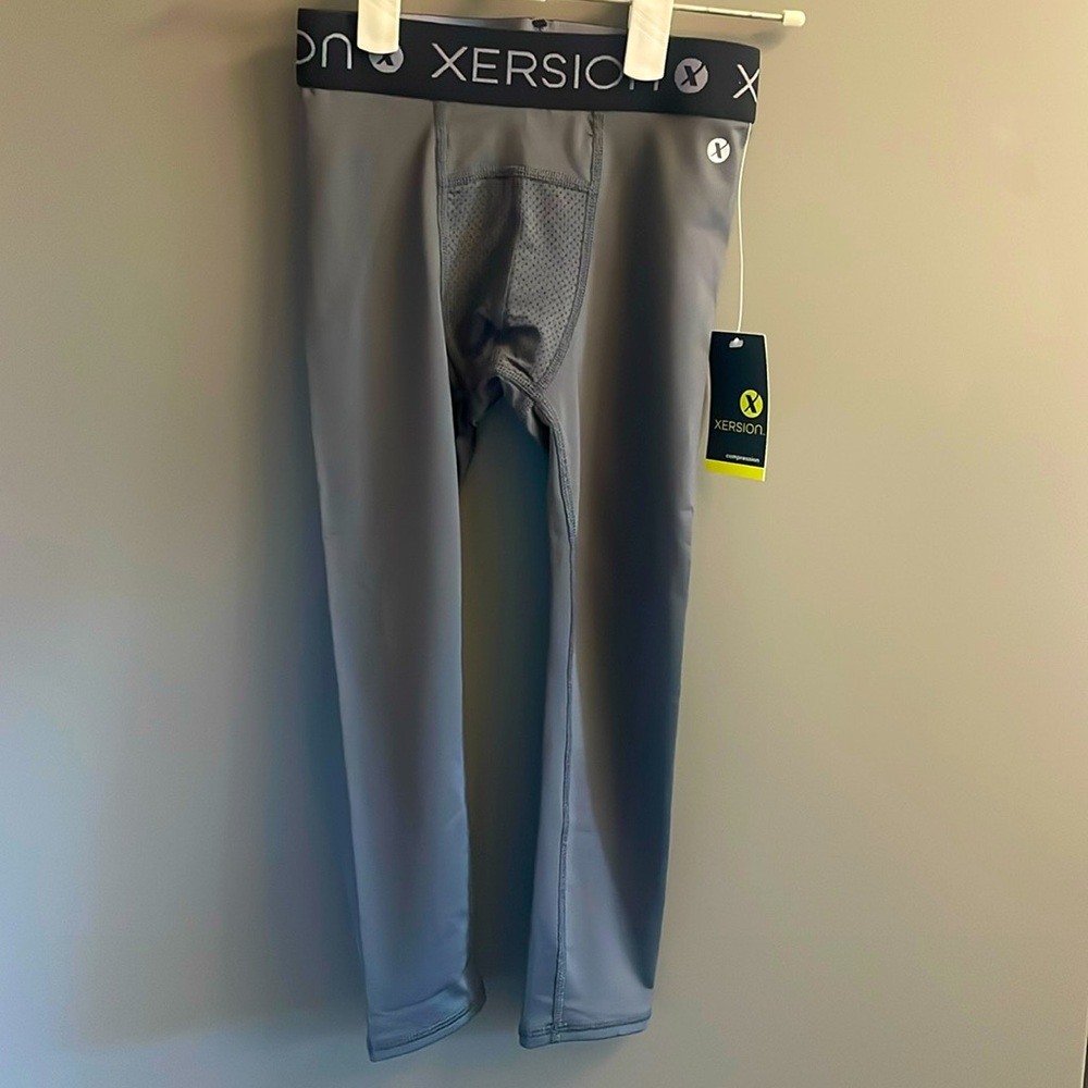 Xersion Kids Compression Leggings Highland Gray Quick-Dri XXS 4/5 NEW